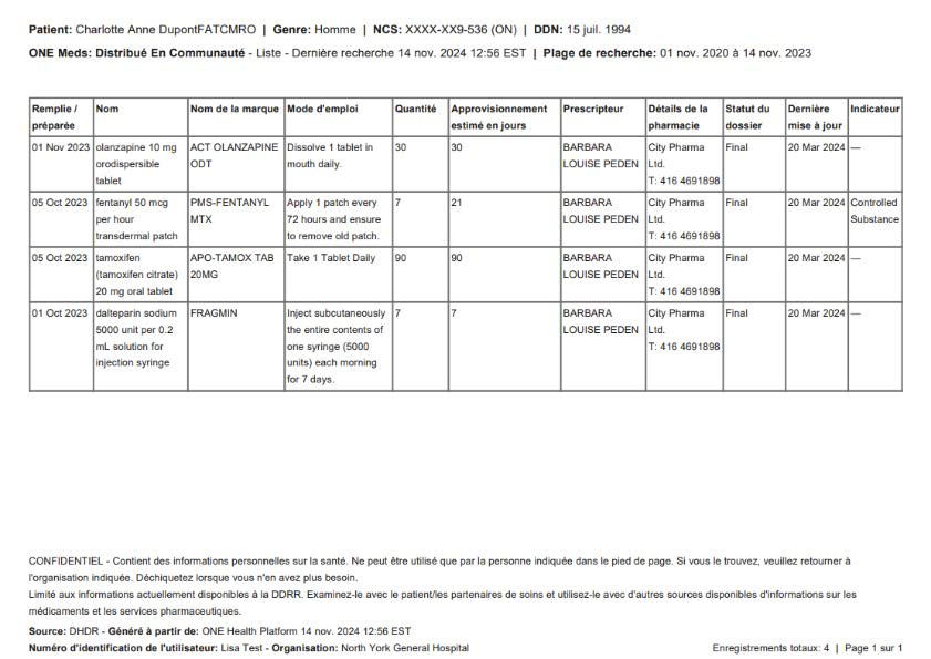 Exemple de liste imprimer