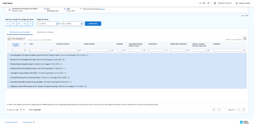 Exemple d'écran de bureau avec vue de groupe