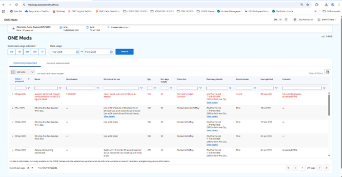Sample screen with desktop list view