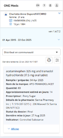 Exemple d'écran mobile avec vue de liste