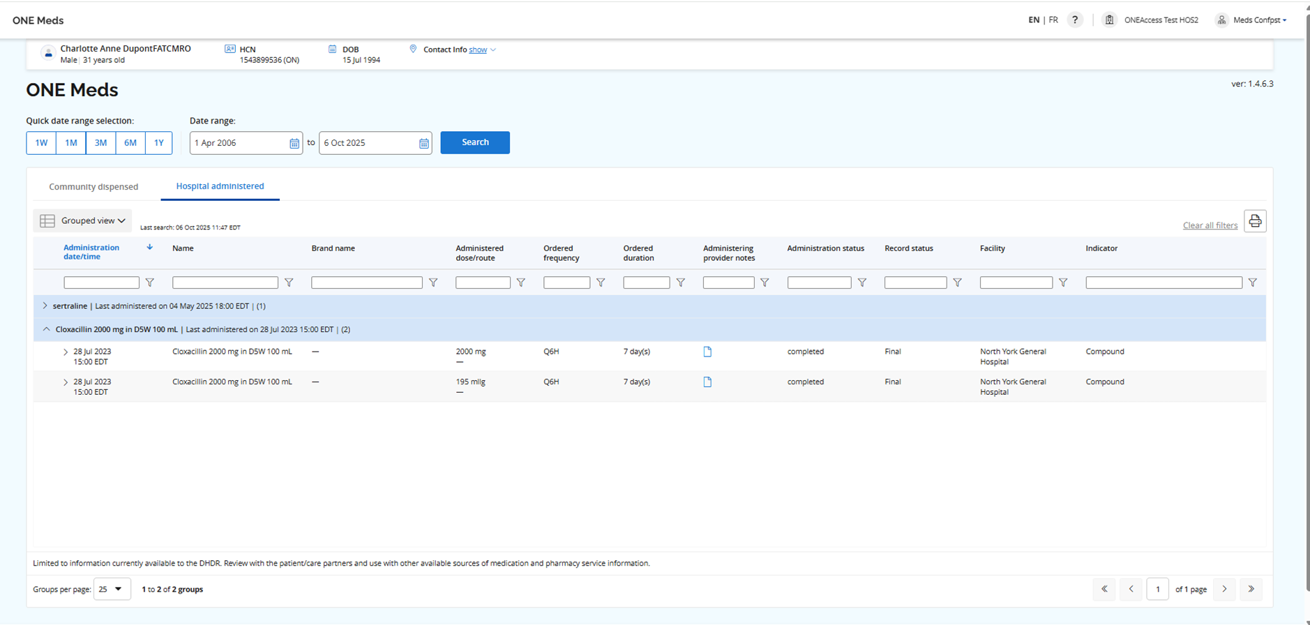 Sample screen with desktop group view