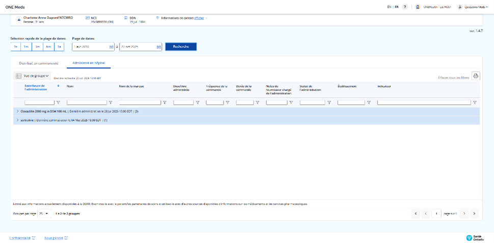 Exemple d'écran de bureau avec vue de groupe