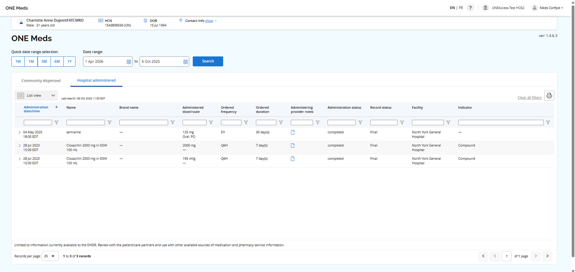 Sample screen with desktop list view