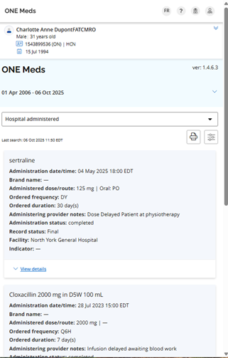 Sample screen with mobile list view
